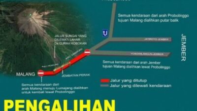 Pengalihan Rute Lalu Lintas Akibat Erupsi Gunung Semeru