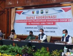 Jelang PPKM, Forkopimda Jatim Menggelar Rapat Koordinasi Secara Virtual di Kantor Gubernur