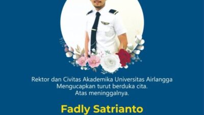 Fadly Satrianto, Sarjana Hukum UNAIR yang Jadi Kopilot Sriwijaya Air