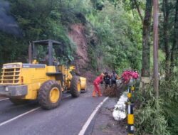 Diguyur Hujan Deras, Tebing Jalan Raya Kediri-Batu Longsor