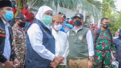 Bupati Pamekasan Kembali Pantau Lokasi Longsor Bersama Gubernur Jatim
