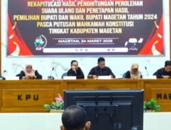 KPU Magetan Nyatakan Paslon Nomor Urut 01 Raih Suara Terbanyak Pasca PSU Pilkada Magetan 2024